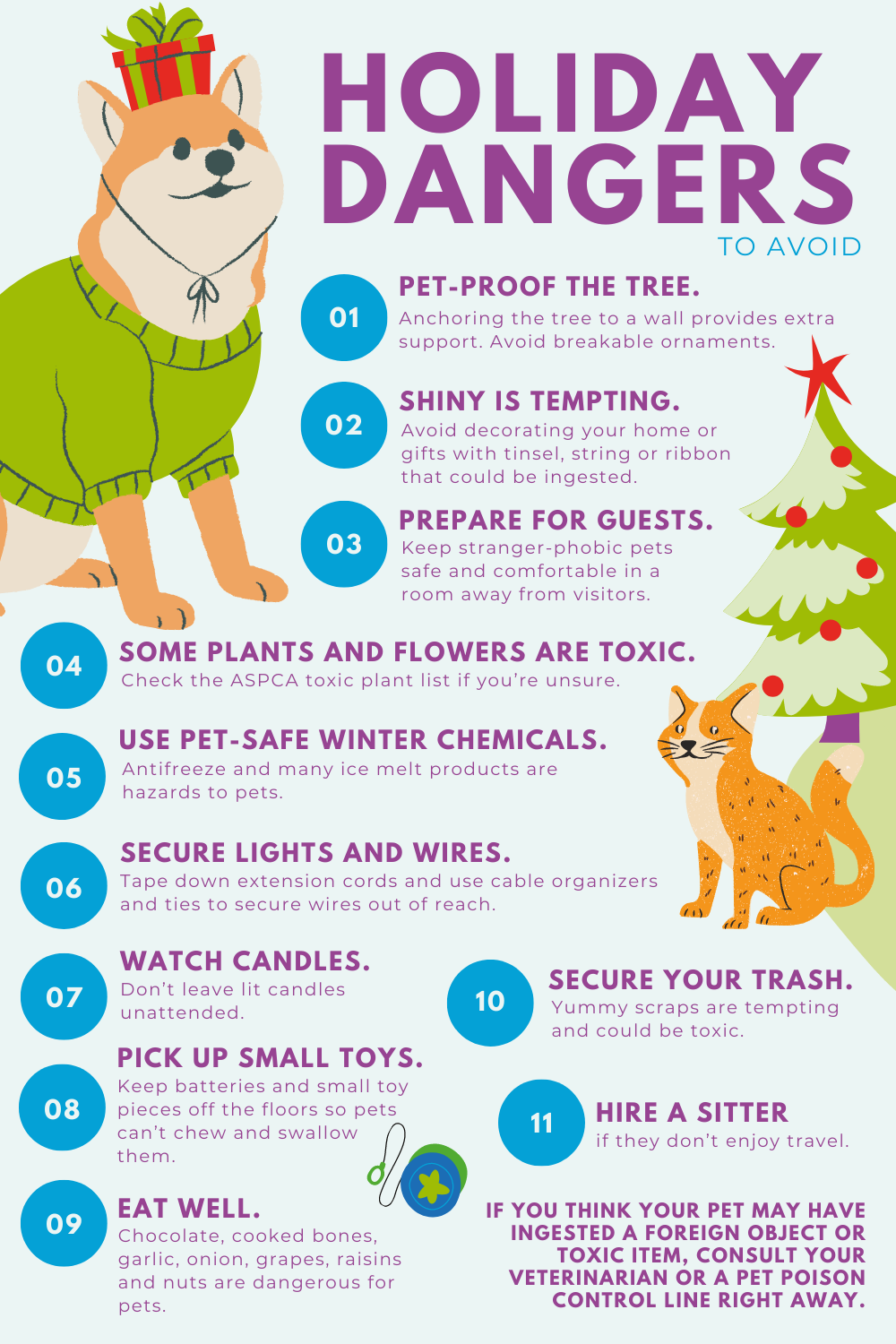 holiday pet dangers infographic template, social media template